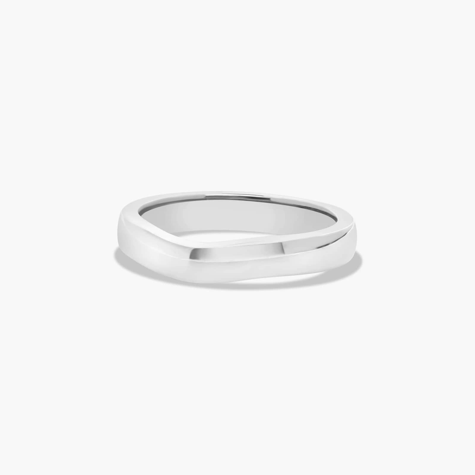 Cross Prong Thin Wedding Ring In 14K White Gold (3.00mm)