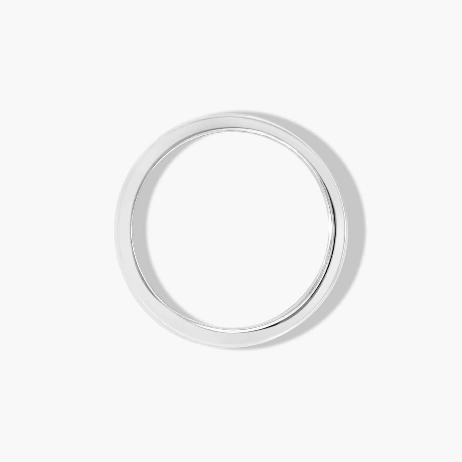 Cross Prong Thin Wedding Ring In 14K White Gold (3.00mm)