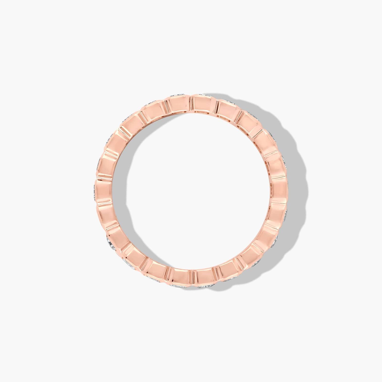 Bezel Set Eternity Ring With Emerald Cut Diamonds In 14K Rose Gold (4.00mm)
