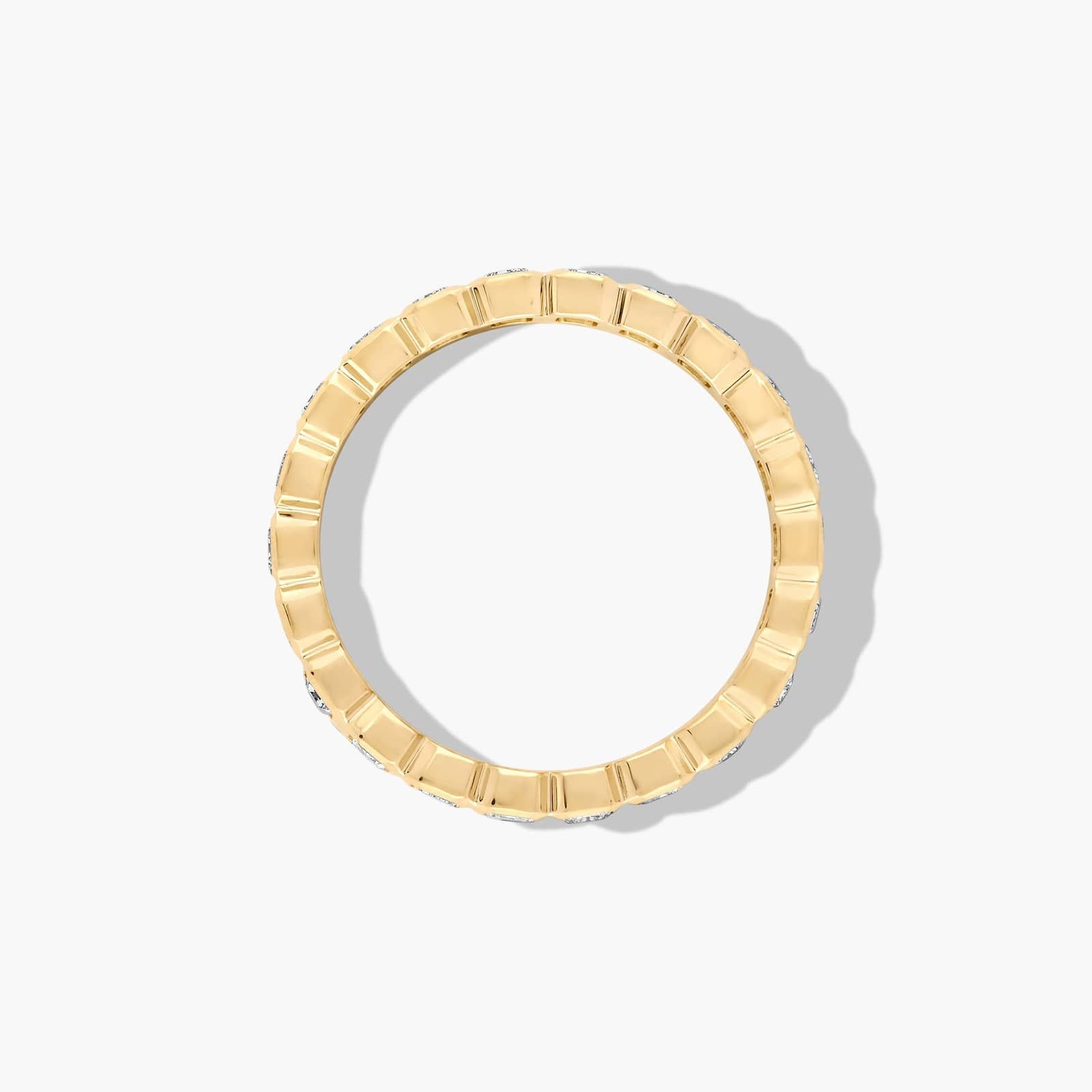 Bezel Set Eternity Ring With Emerald Cut Diamonds In 18K Yellow Gold (4.00mm)