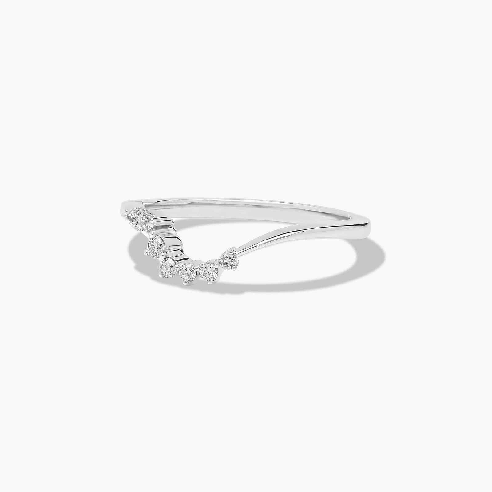 Ascending Diamond Wedding Ring In 14K White Gold (1.50mm)