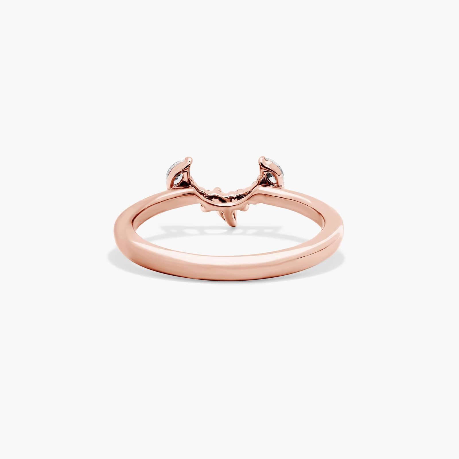 Half Halo Diamond Wedding Ring In 14K Rose Gold (2.00mm)