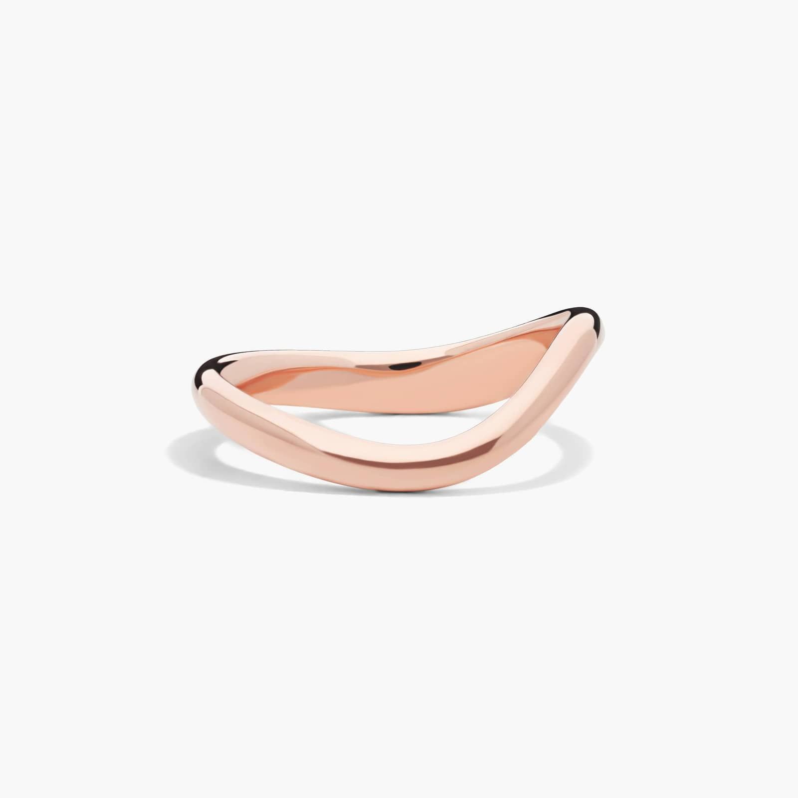 Sculptural Waves Wedding Ring in 14K Rose Gold (2.3mm)