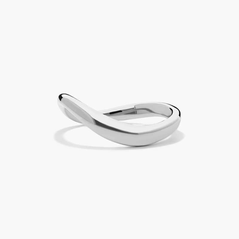 Sculptural Waves Wedding Ring in 14K White Gold (2.3mm)