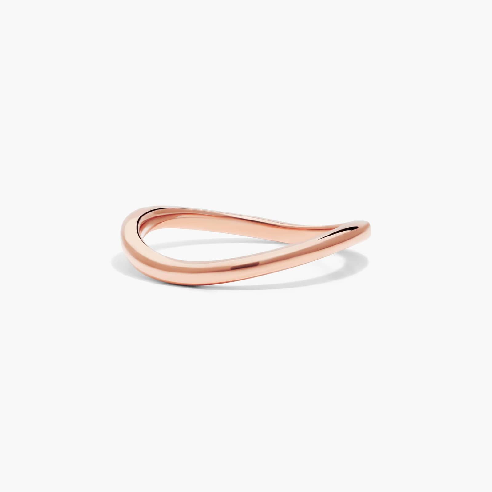 Sculptural Waves Diamond Wedding Ring in 14K Rose Gold