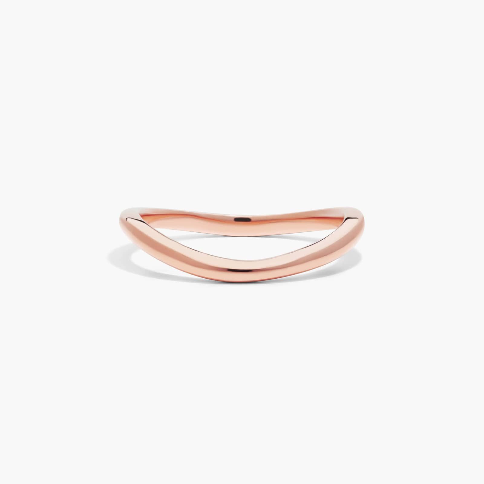 Sculptural Waves Diamond Wedding Ring in 14K Rose Gold