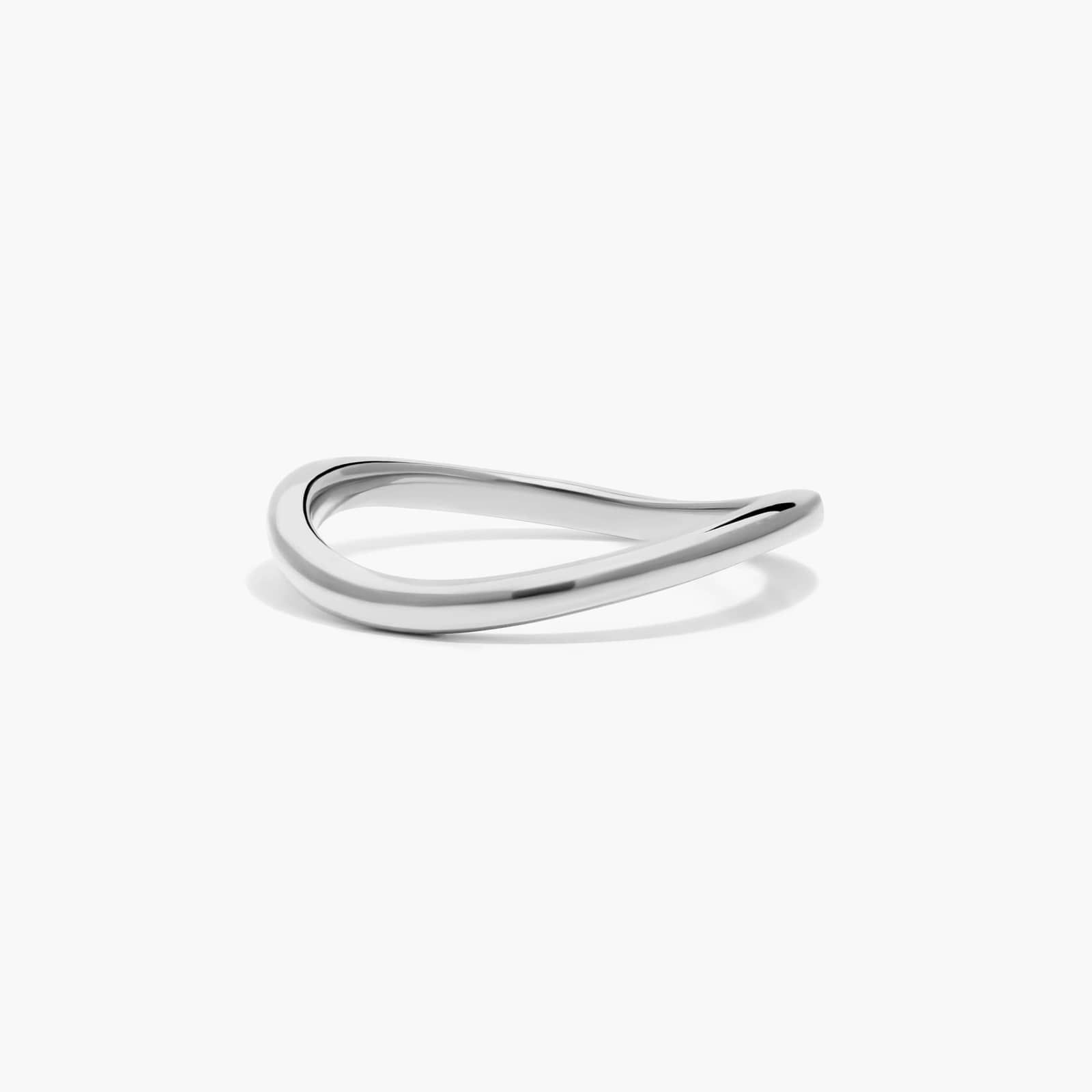 Sculptural Waves Diamond Wedding Ring in 14K White Gold