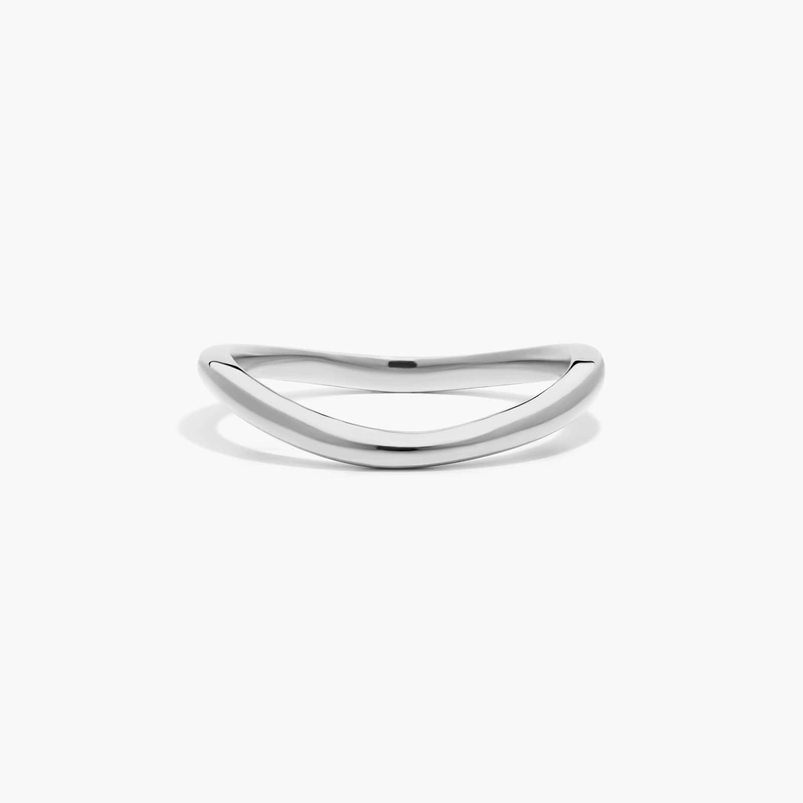Sculptural Waves Diamond Wedding Ring in 14K White Gold
