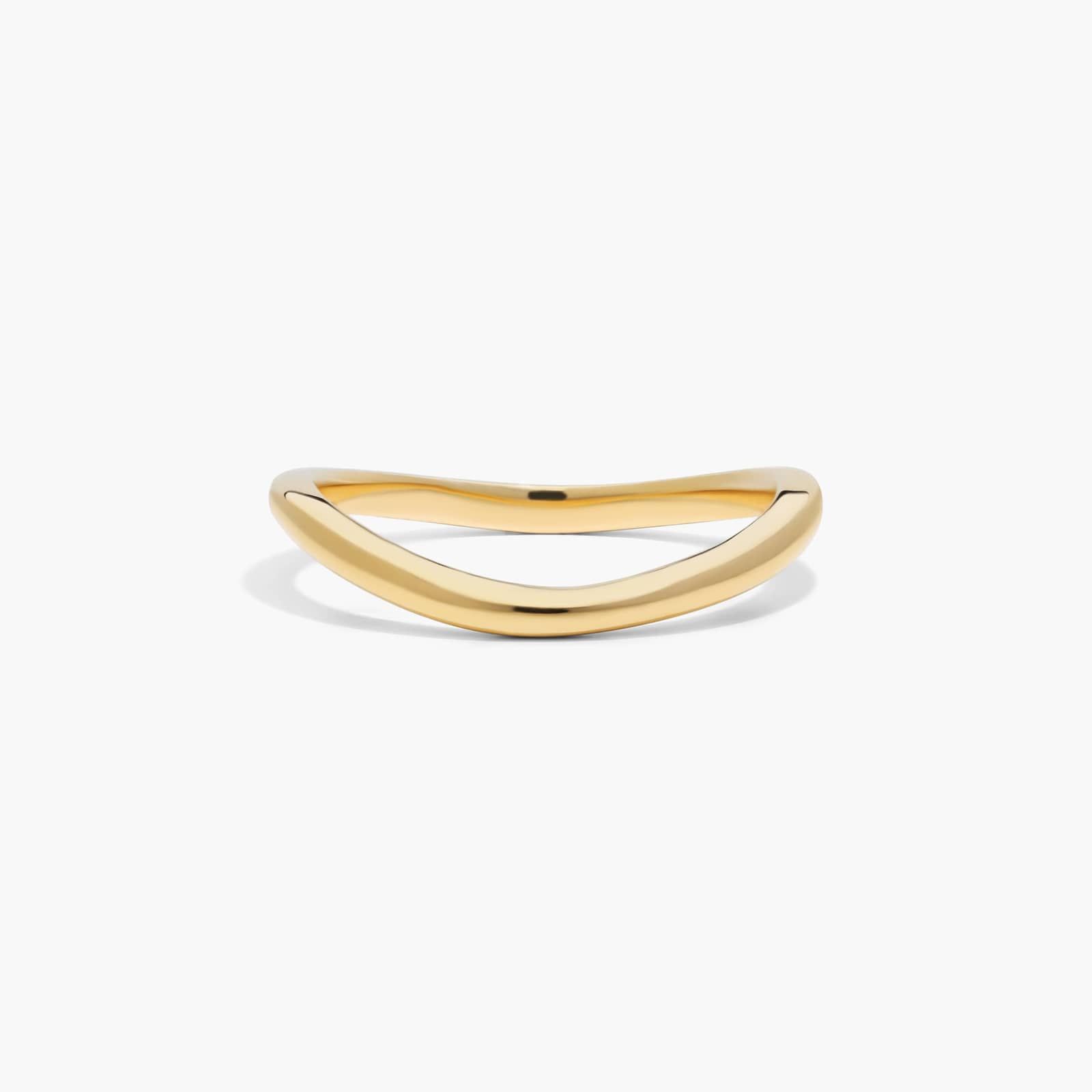 Sculptural Waves Diamond Wedding Ring in 18K Yellow Gold