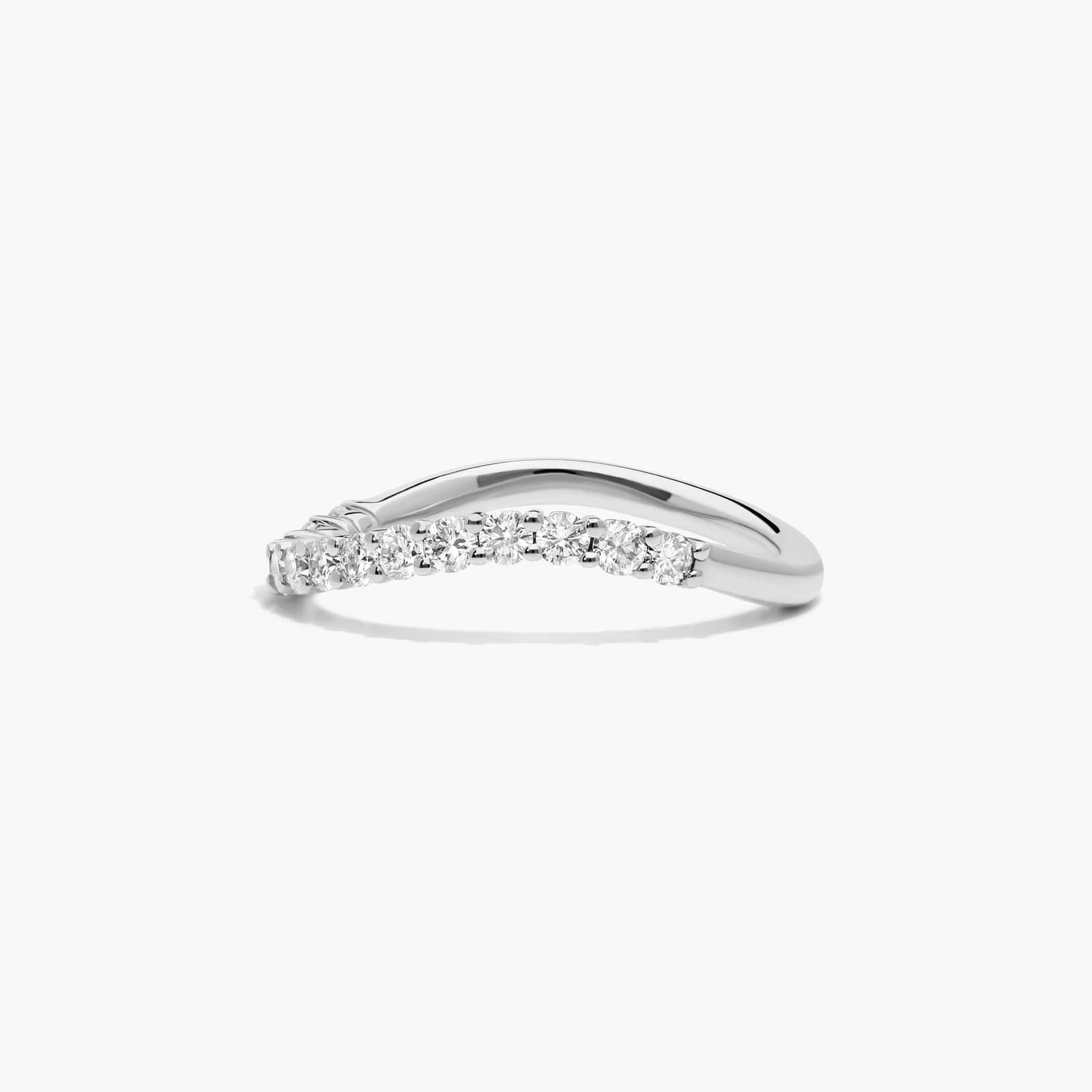 Sculptural Waves Diamond Wedding Ring in Platinum with Prong Set Round Diamonds (2mm)