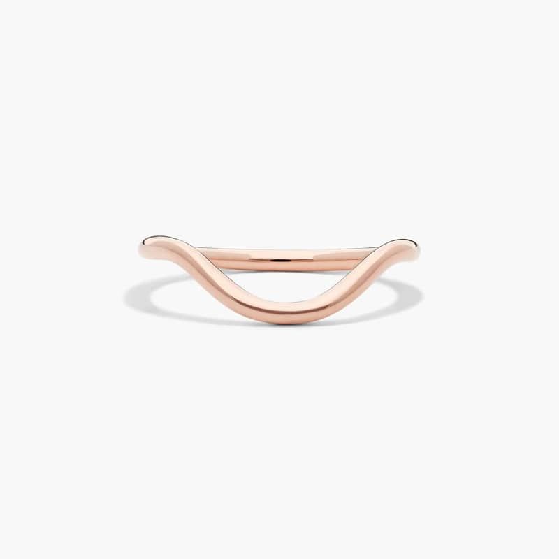 Sculptural Waves Wedding Ring in 14K Rose Gold (2mm)