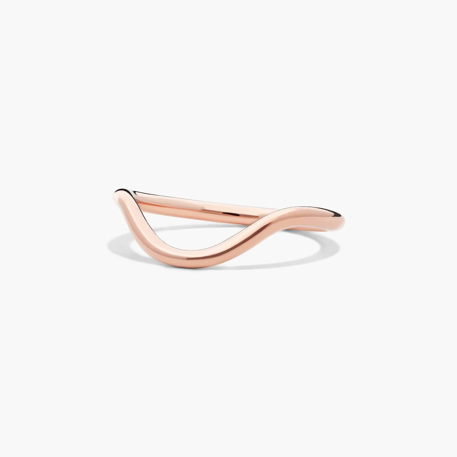 Sculptural Waves Wedding Ring in 14K Rose Gold (2mm)