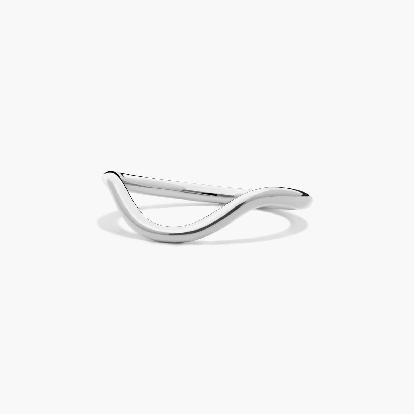 Sculptural Waves Wedding Ring in 14K White Gold (2mm)