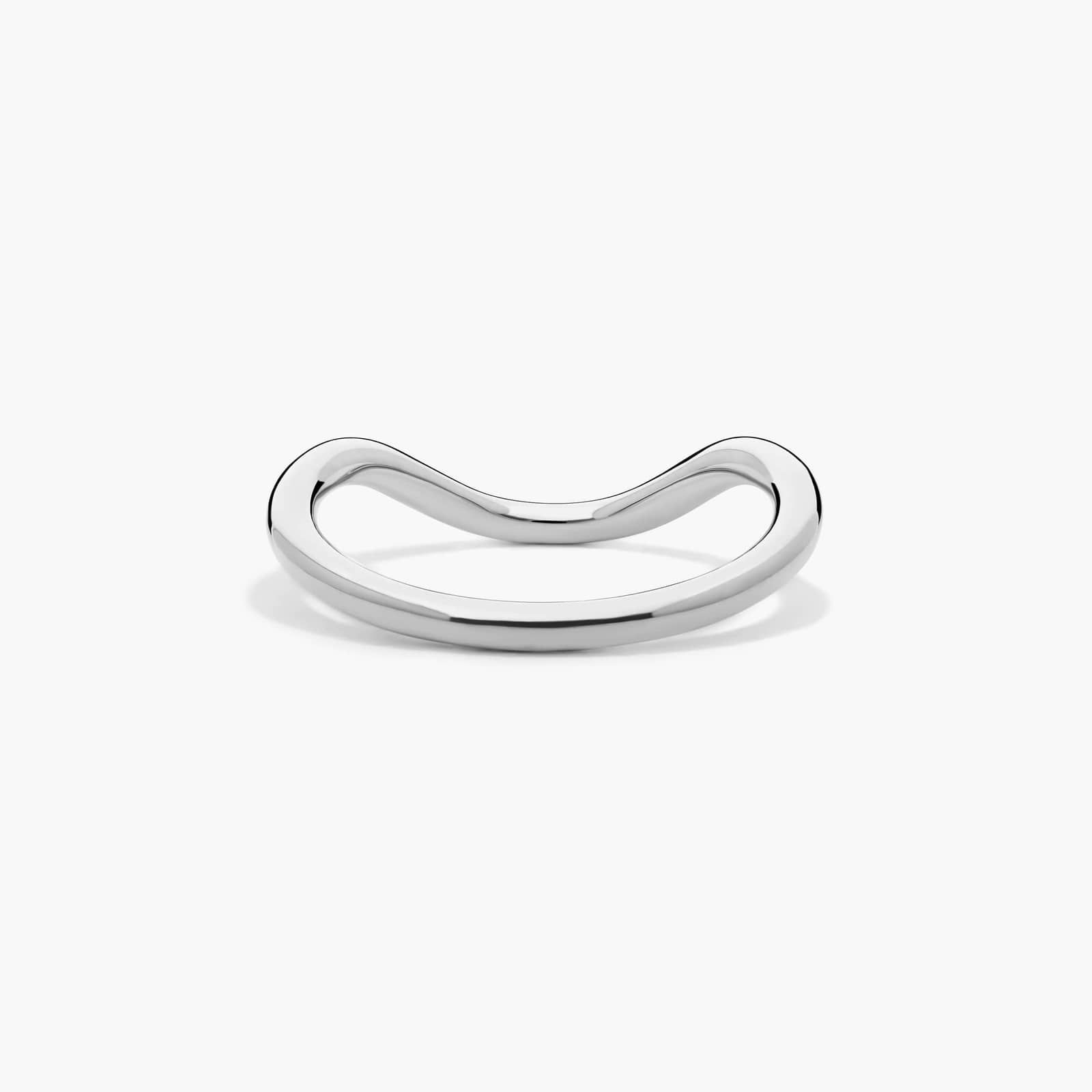 Sculptural Waves Wedding Ring in 14K White Gold (2mm)