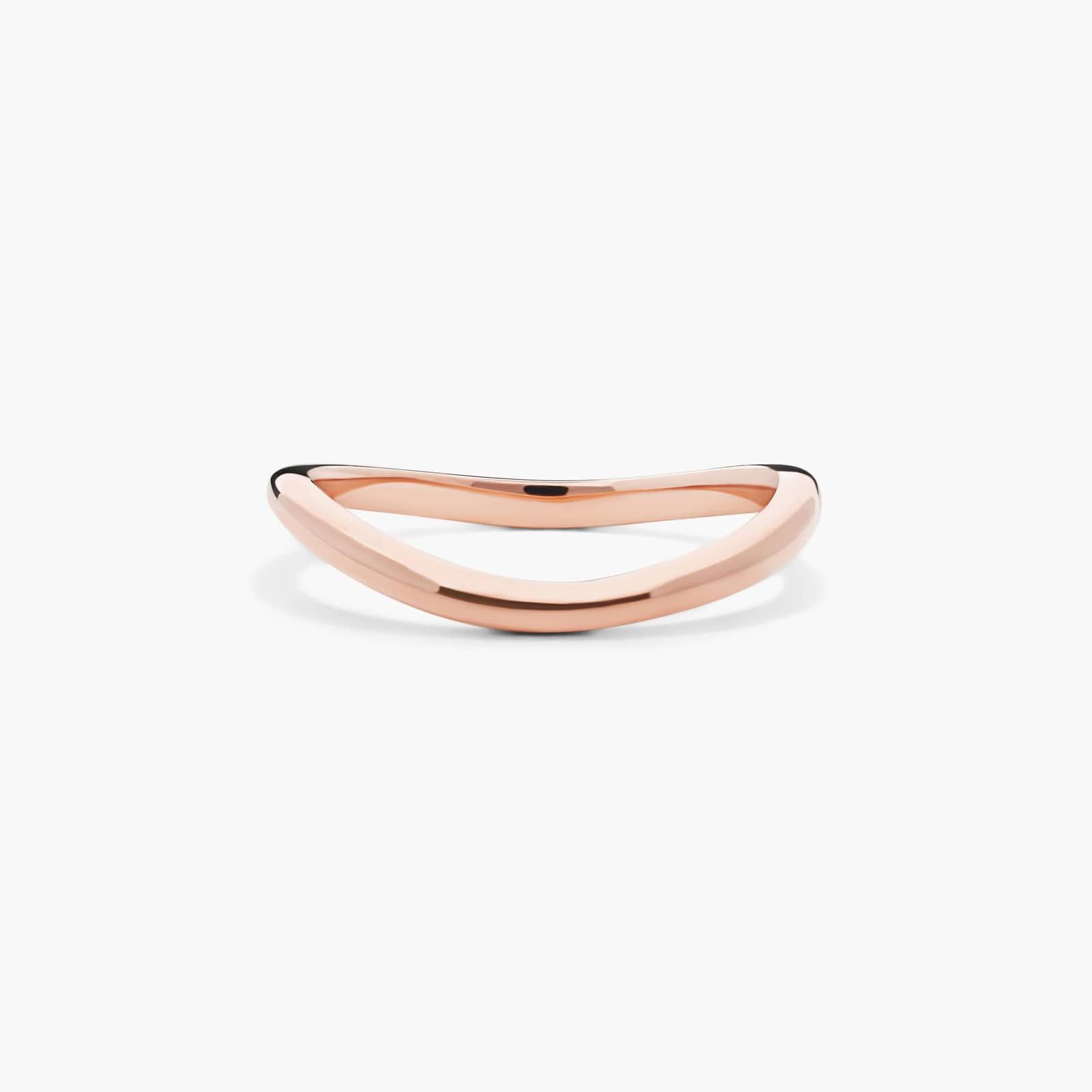 Sculptural Waves Curved Wedding Ring in 14K Rose Gold (2mm)