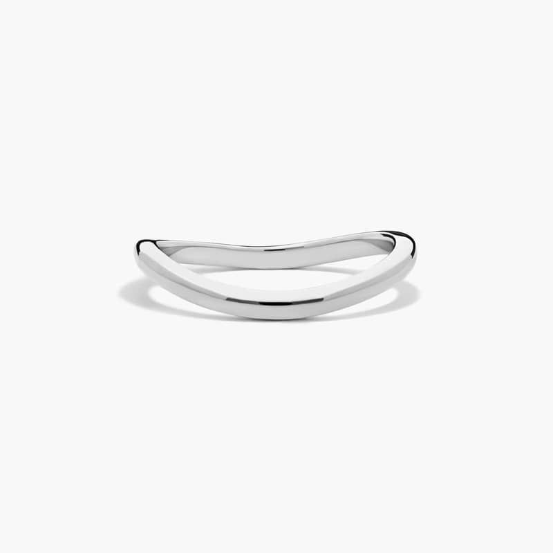Sculptural Waves Curved Wedding Ring in Platinum (2mm)