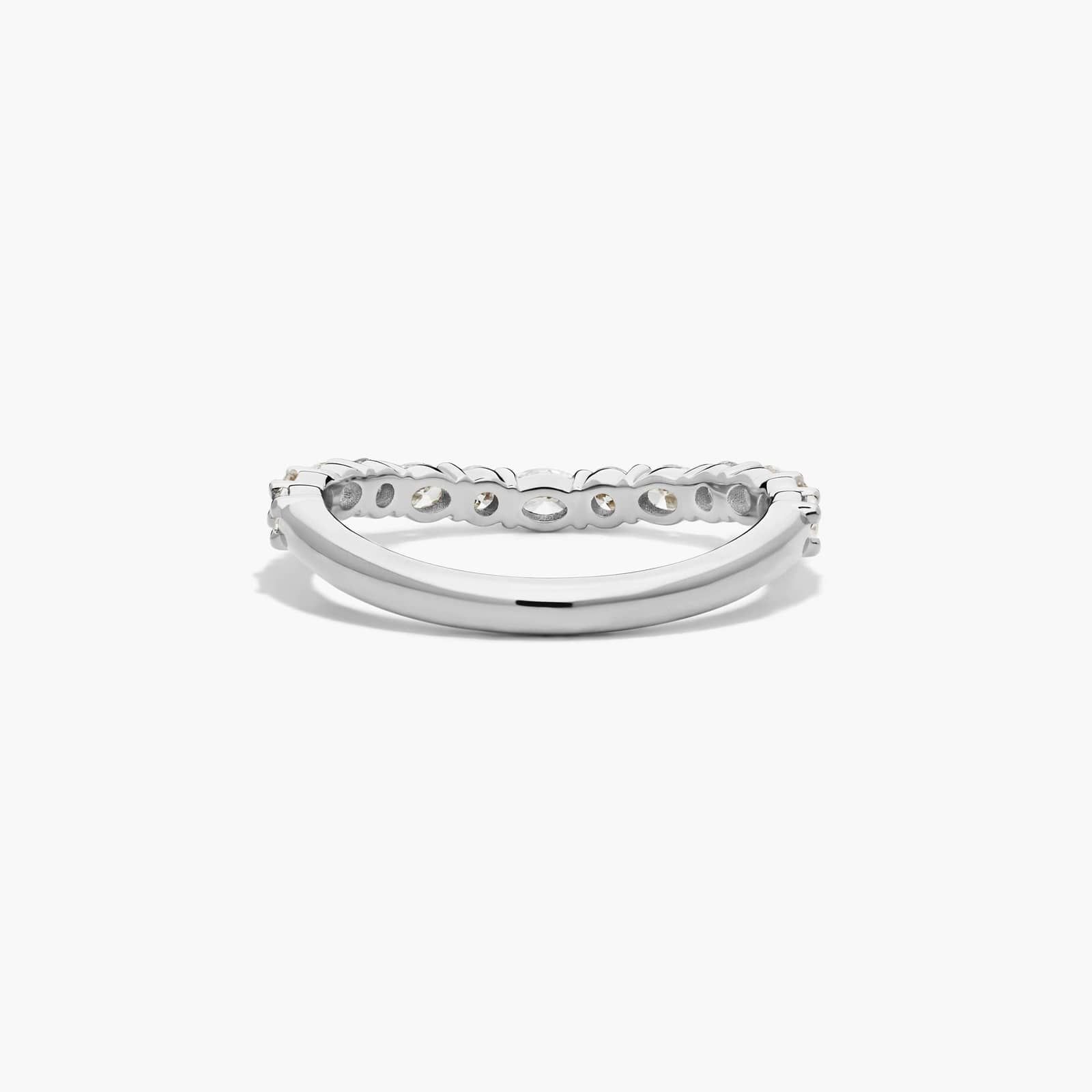 Sculptural Waves Diamond Wedding Ring in Platinum with Prong Set Round & Oval Diamonds (2.3mm)