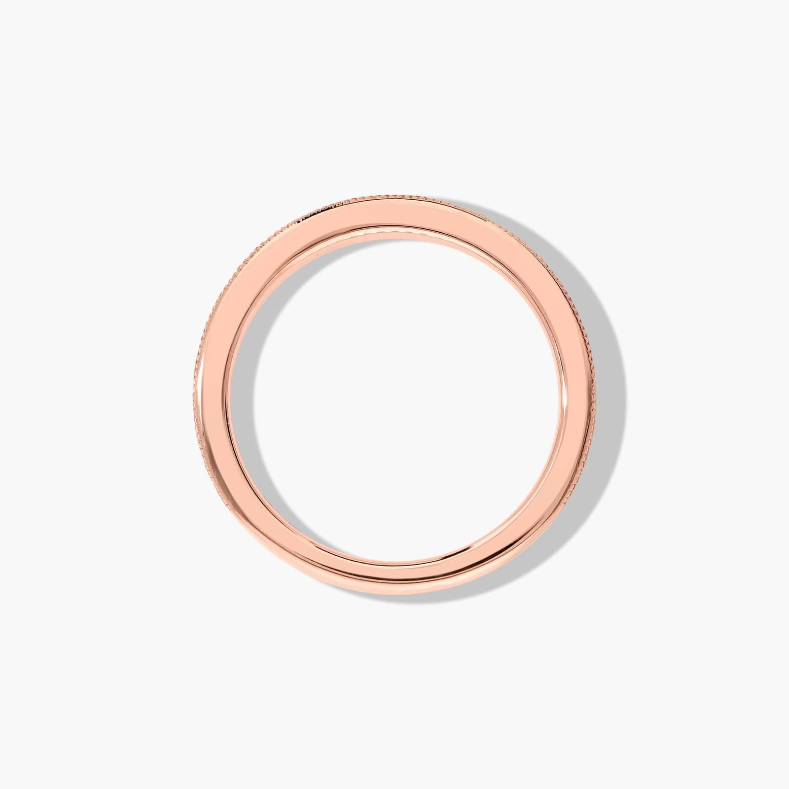 Modern Milgrain Wedding Ring In 14K Rose Gold (2.00mm)