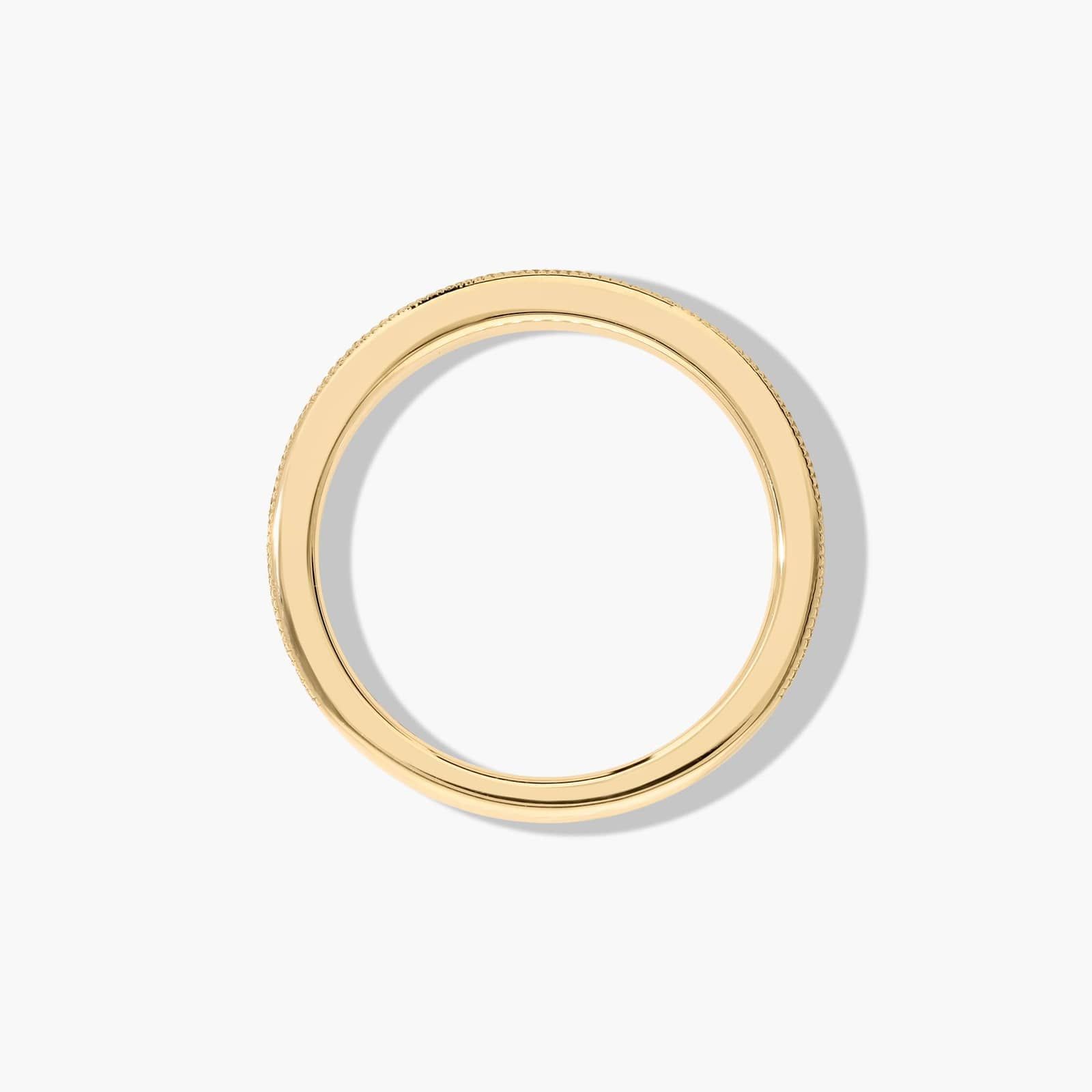 Modern Milgrain Wedding Ring In 14K Yellow Gold (2.00mm)