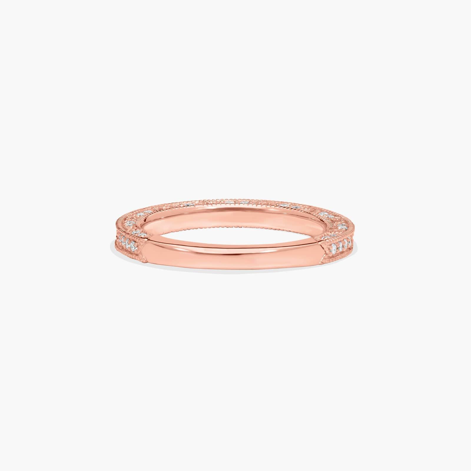 Milgrain Lace Wedding Ring In 14K Rose Gold (2.00mm)