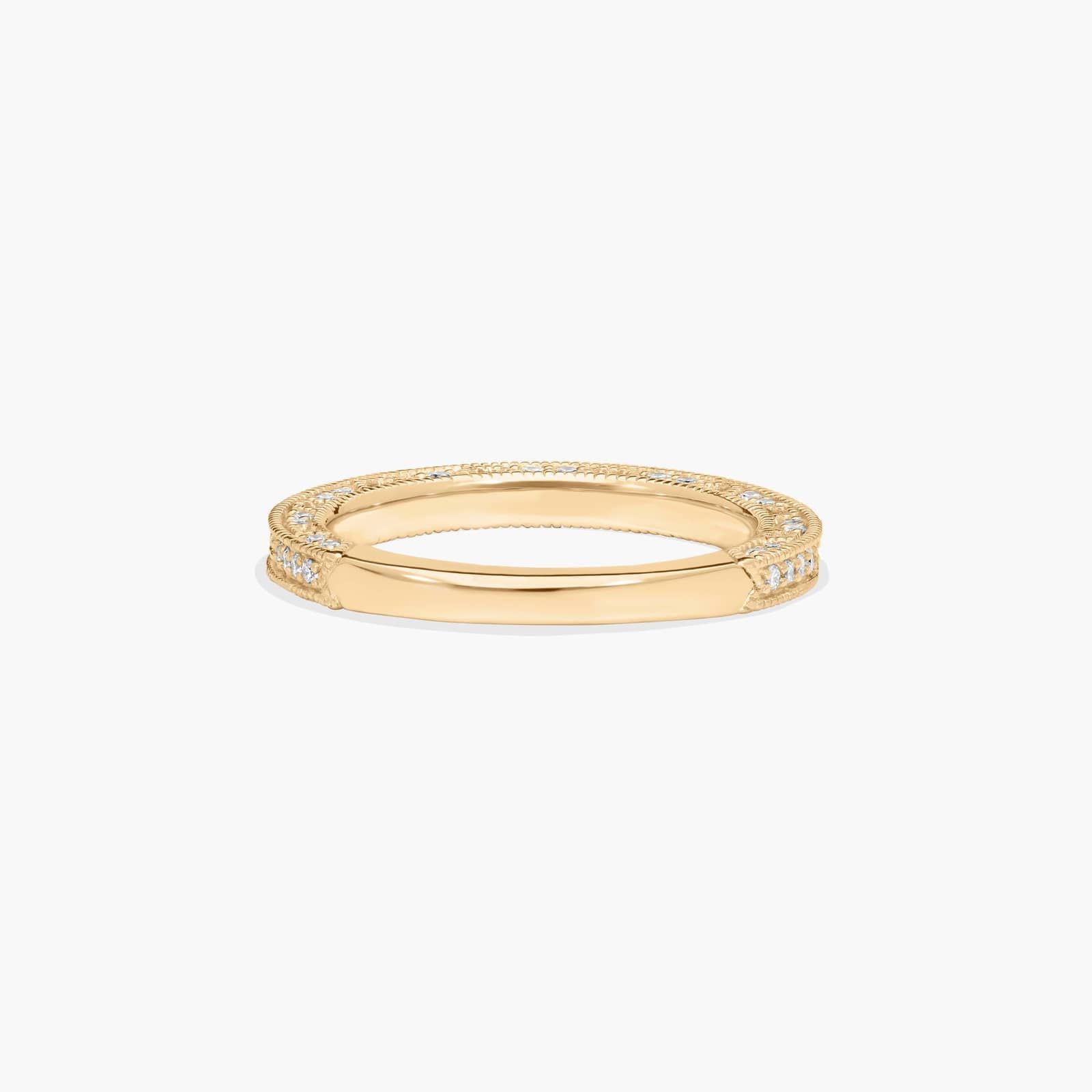 Milgrain Lace Wedding Ring In 18K Yellow Gold (2.00mm)