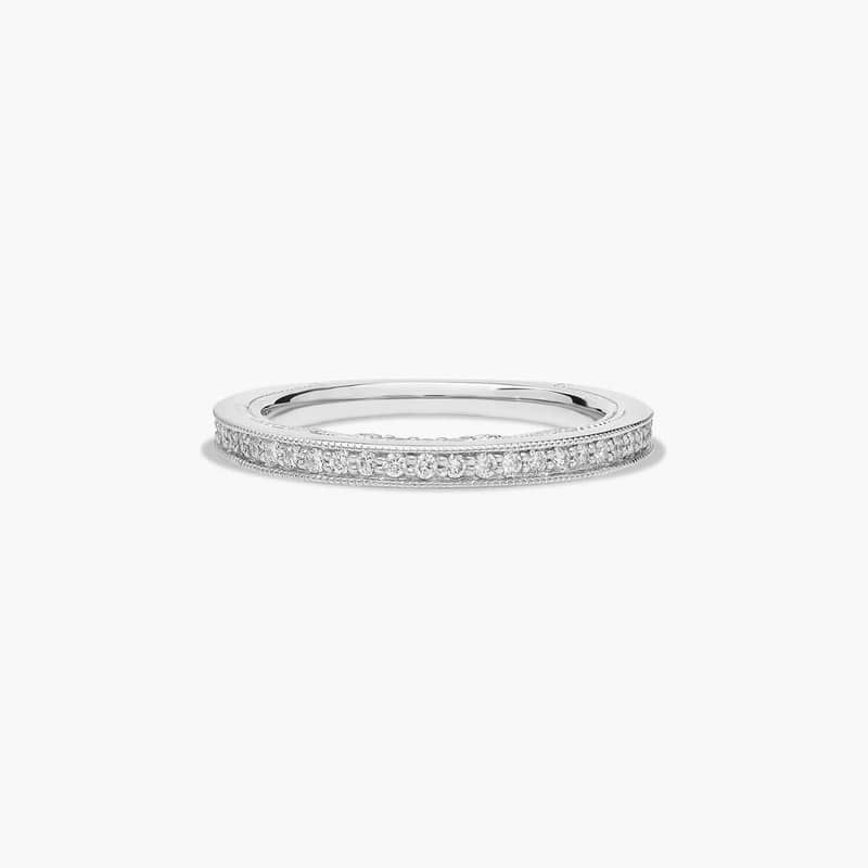 Enchanted Scroll Wedding Ring In 14K White Gold (2.00mm)