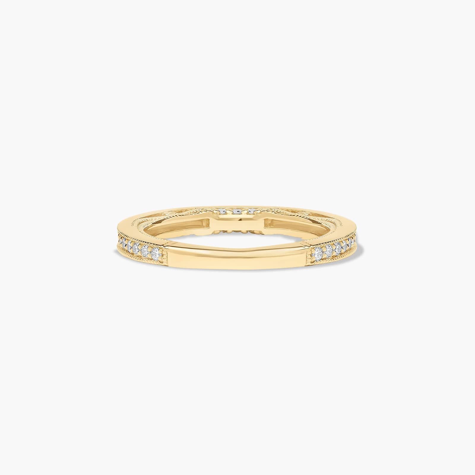 Enchanted Scroll Wedding Ring In 18K Yellow Gold (2.00mm)