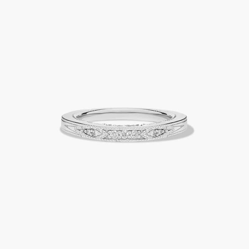Paisley Surprise Wedding Ring In 14K White Gold (1.50mm)