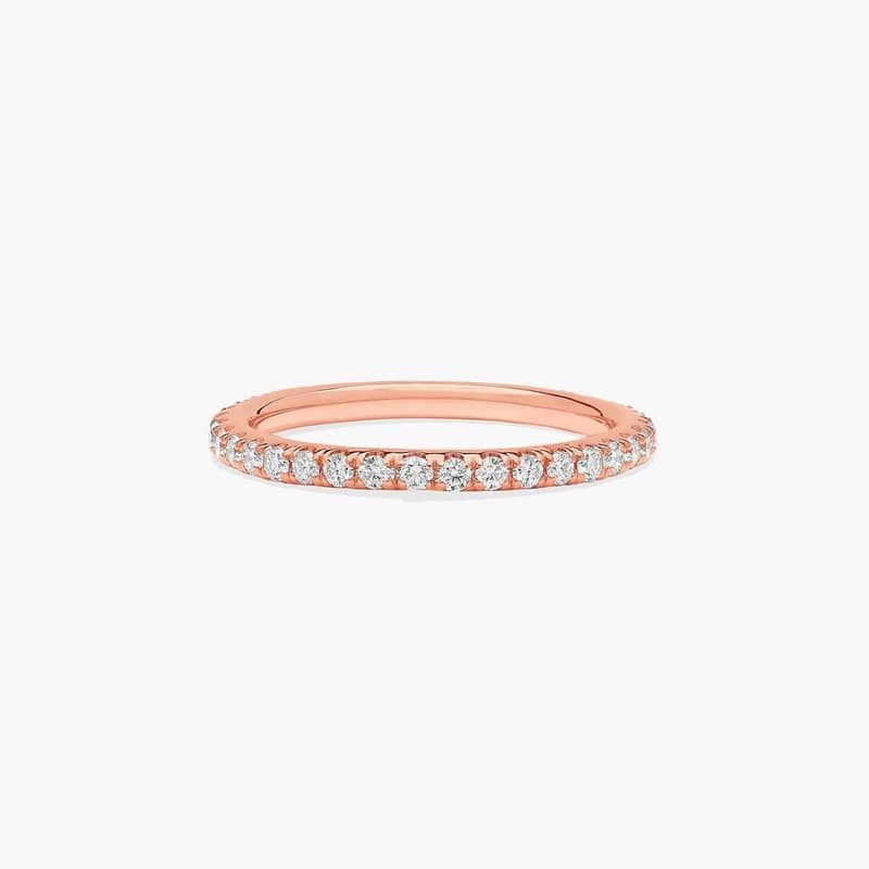 Classic Pavé Diamond Wedding Ring In 14K Rose Gold (1.50mm)
