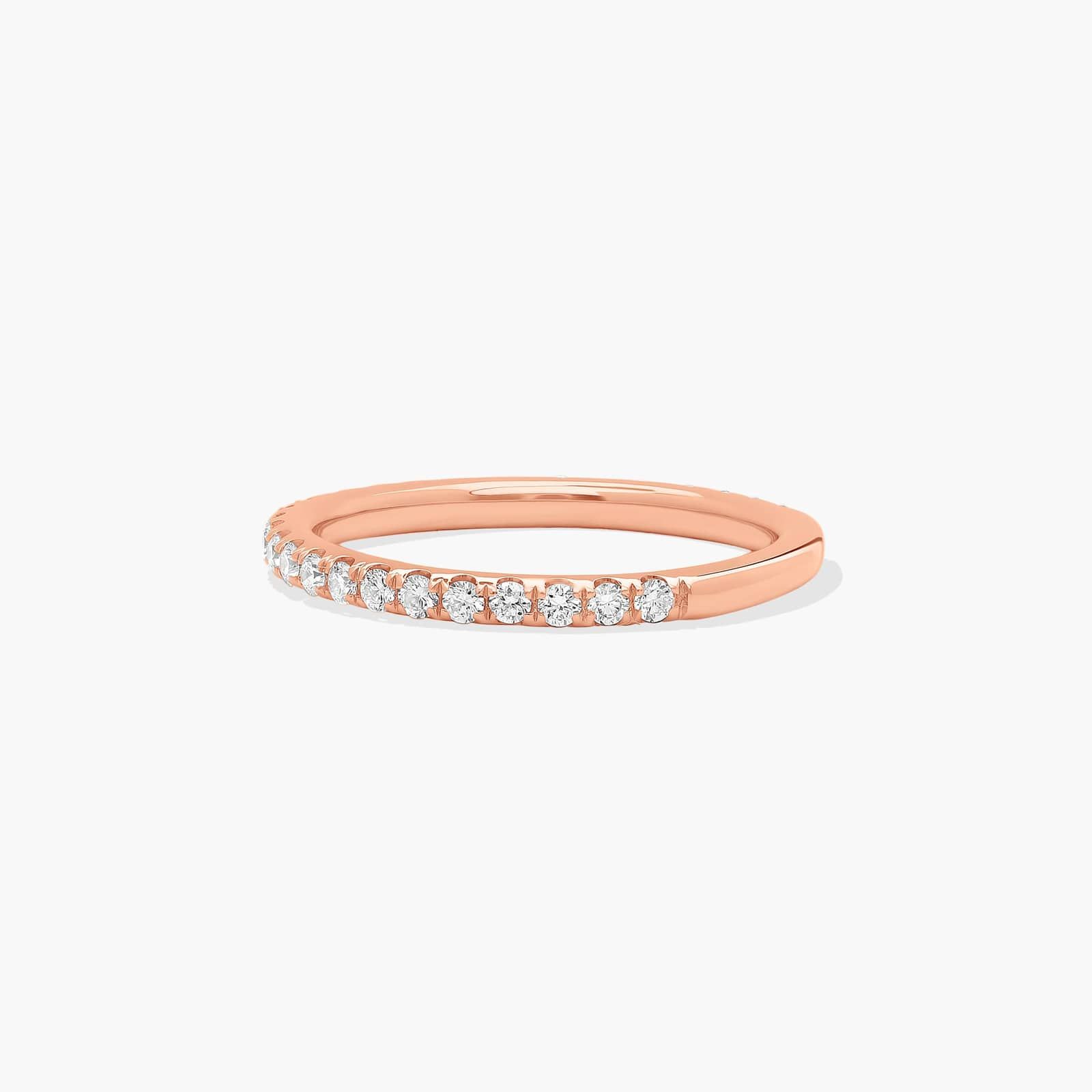 Classic Pavé Diamond Wedding Ring In 14K Rose Gold (1.50mm)