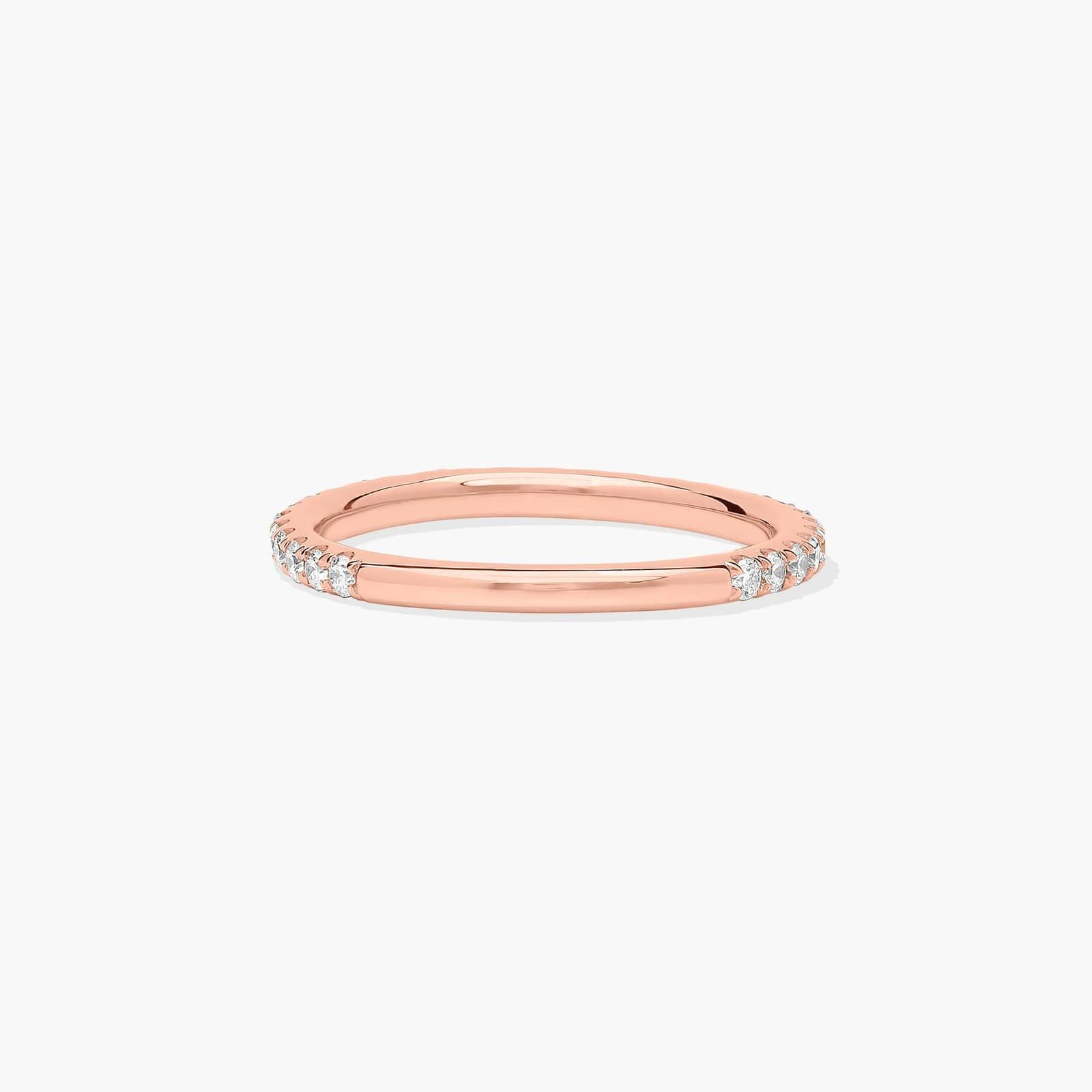 Classic Pavé Diamond Wedding Ring In 14K Rose Gold (1.50mm)