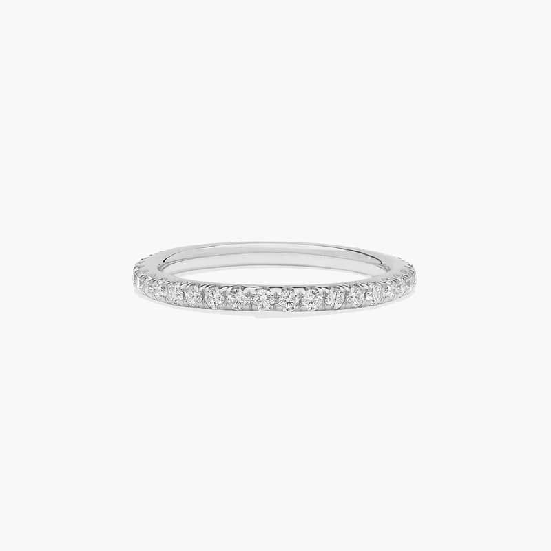 Classic Pavé Diamond Wedding Ring In Platinum (1.50mm)