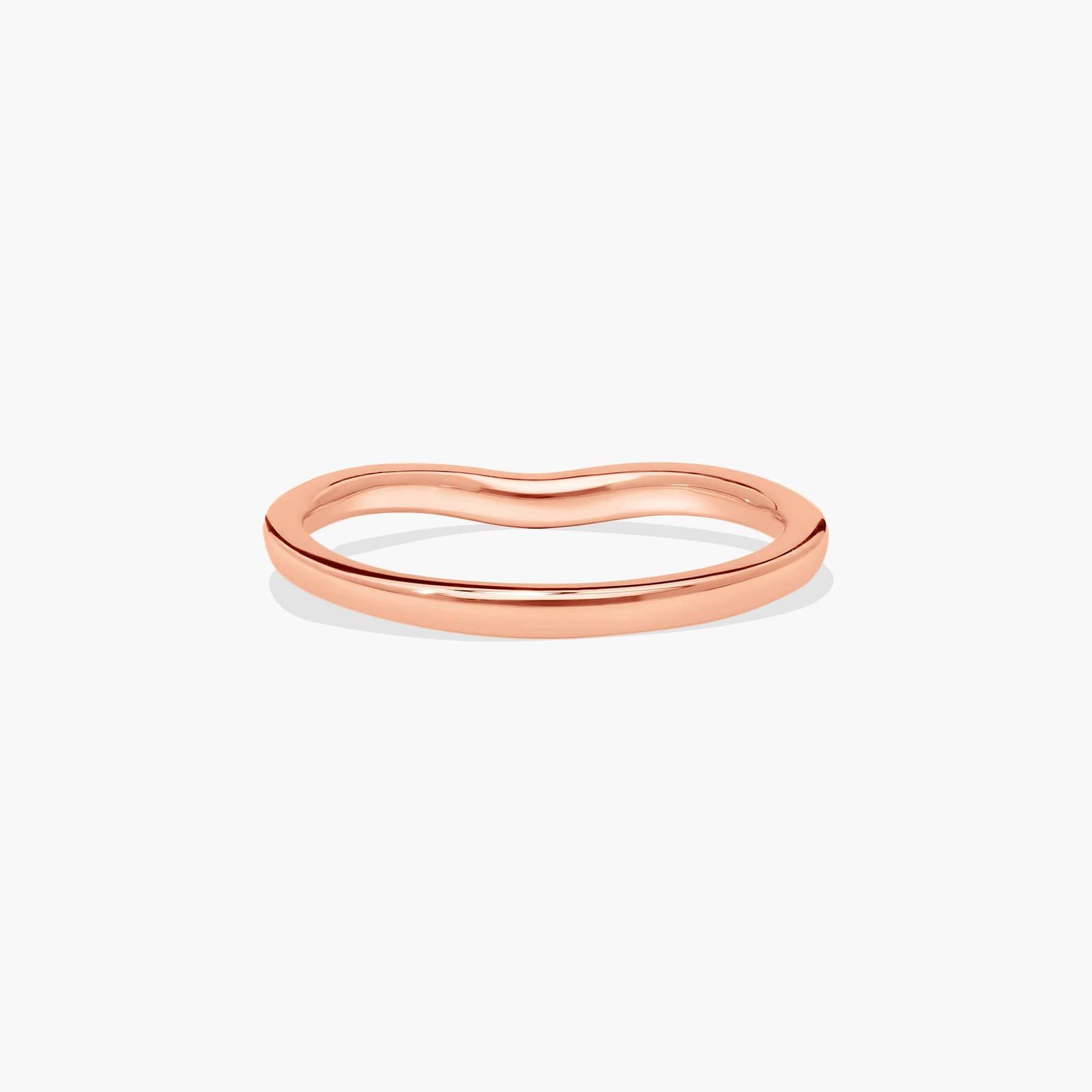 Petite Pavé Curved Diamond Wedding Ring In 14K Rose Gold (1.50mm)