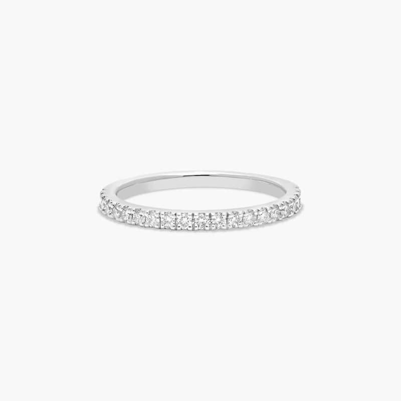 Thin Pavé Set Diamond Wedding Ring In Platinum (1.50mm)