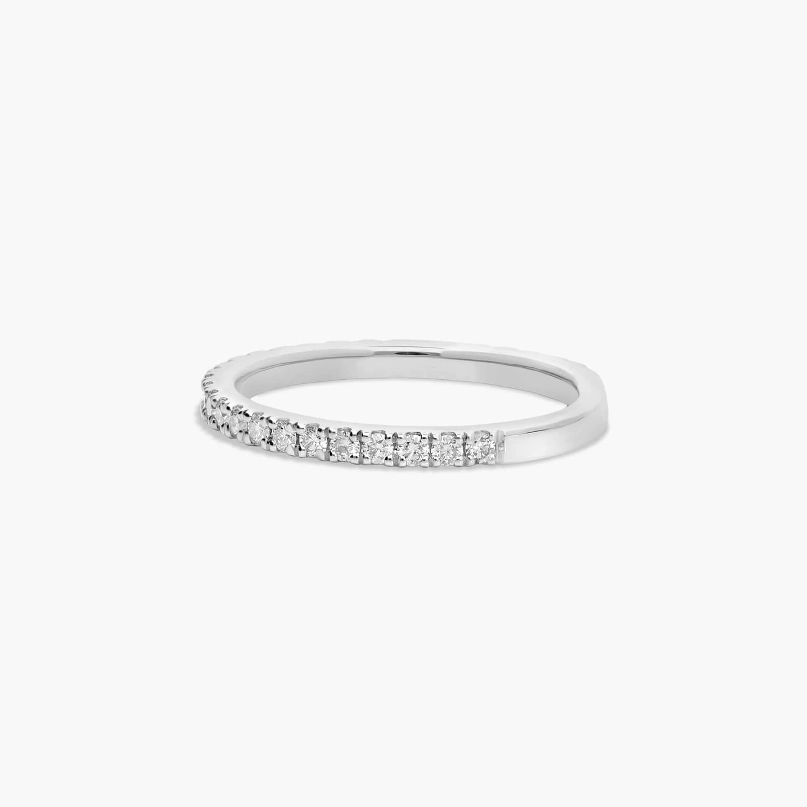 Thin Pavé Set Diamond Wedding Ring In Platinum (1.50mm)