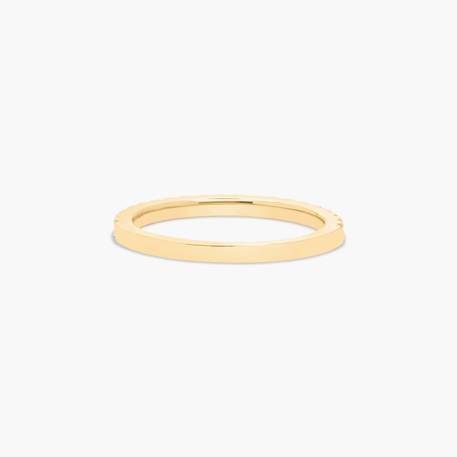 Thin Pavé Set Diamond Wedding Ring In 14K Yellow Gold (1.50mm)