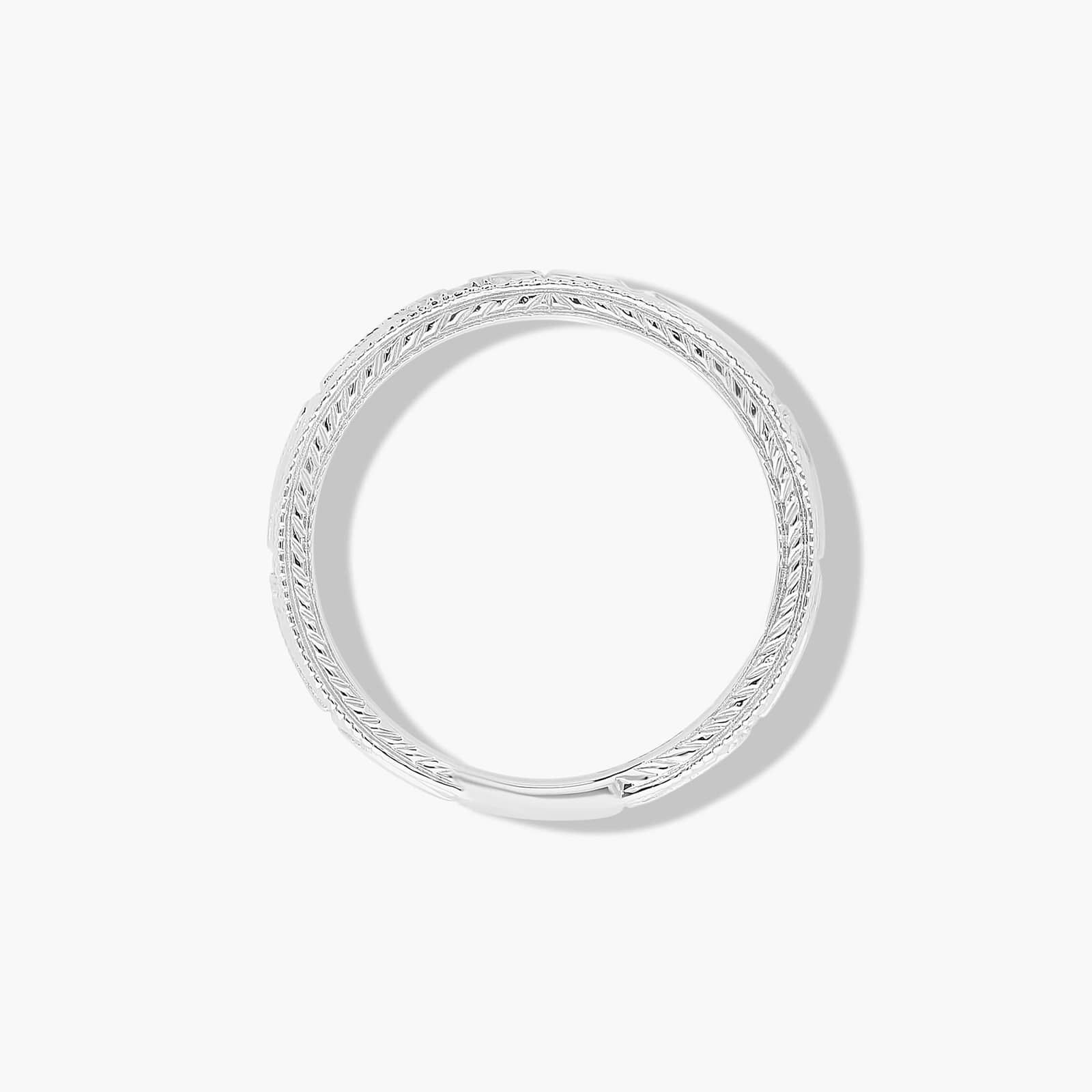 Engraved Wedding Ring In 14K White Gold (2.50mm)