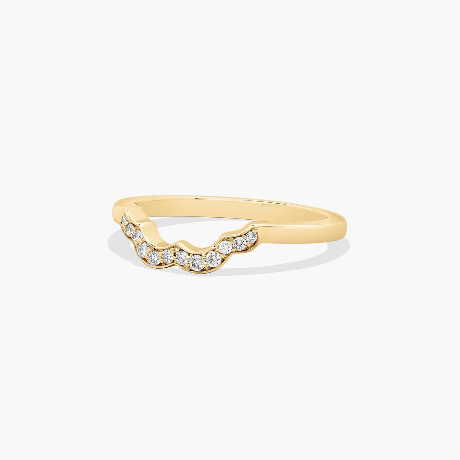 Art Deco Inspired Wedding Ring In 14K Yellow Gold (2.00mm)