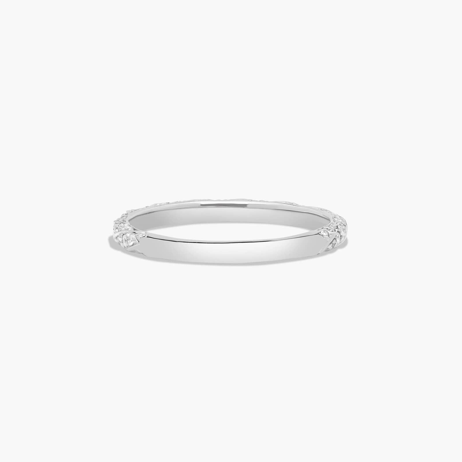 Twisted Pavé Diamond Wedding Ring In 14K White Gold (2.00mm)