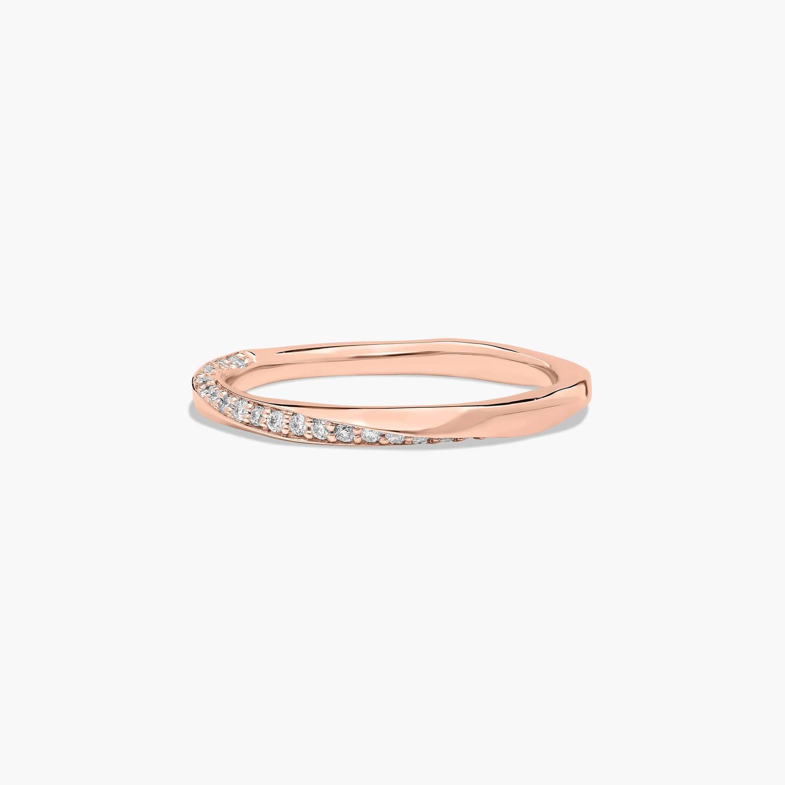 Helix Pavé Diamond Wedding Ring In 14K Rose Gold (3.00mm)