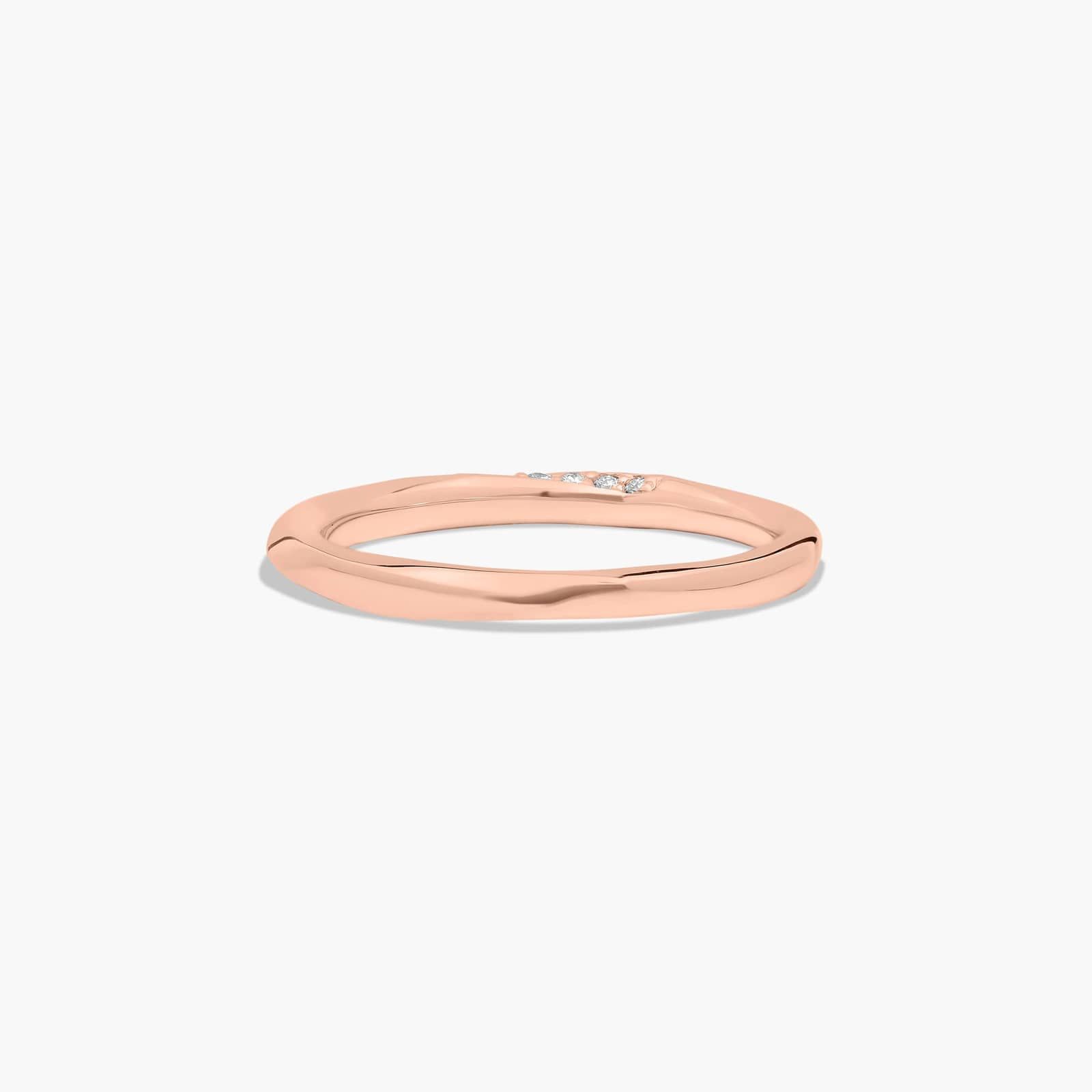 Helix Pavé Diamond Wedding Ring In 14K Rose Gold (3.00mm)