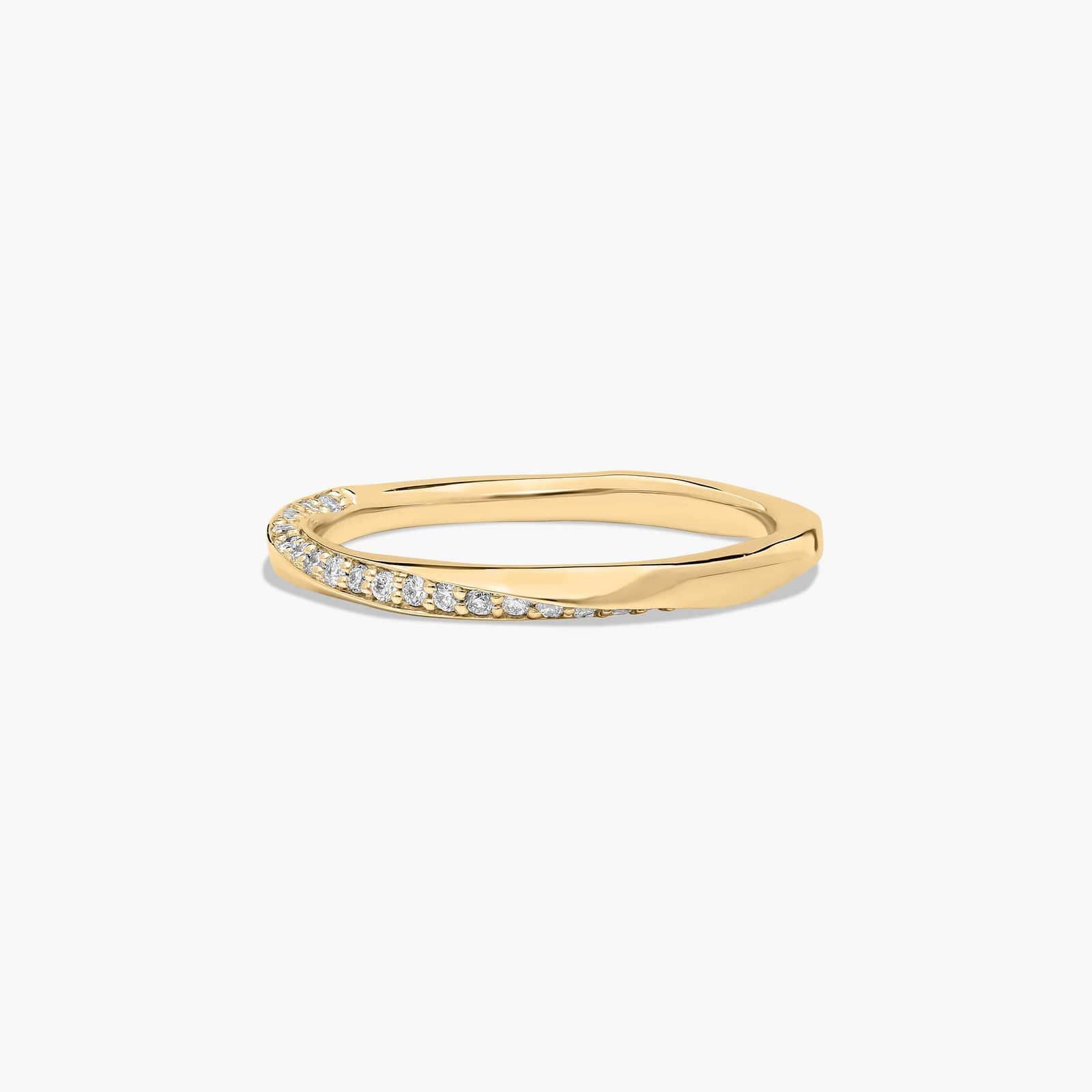 Helix Pavé Diamond Wedding Ring In 18K Yellow Gold (3.00mm)