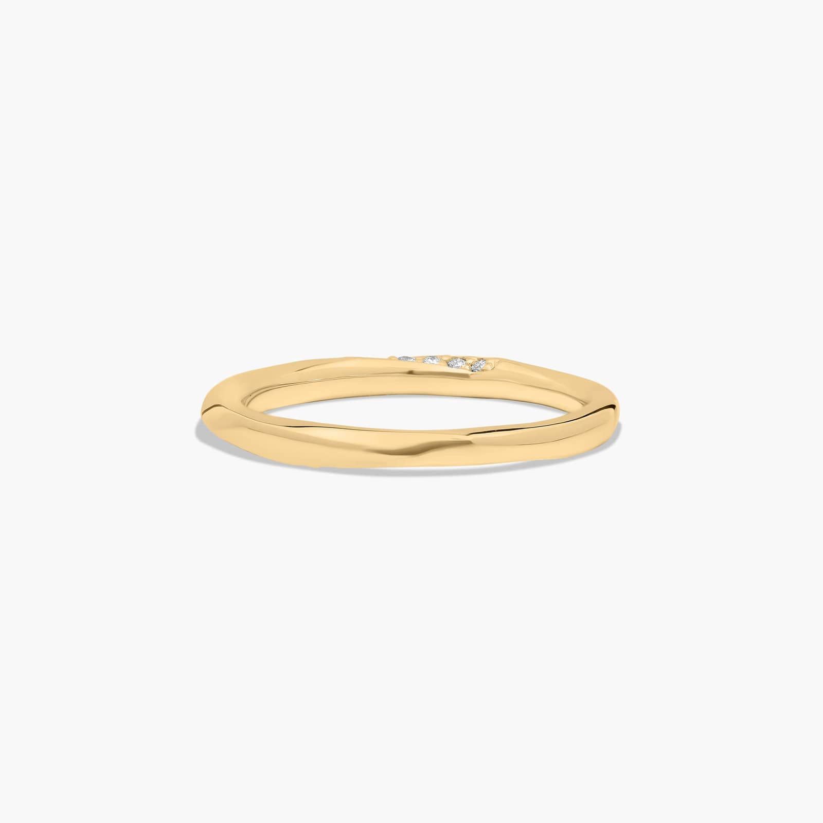 Helix Pavé Diamond Wedding Ring In 18K Yellow Gold (3.00mm)