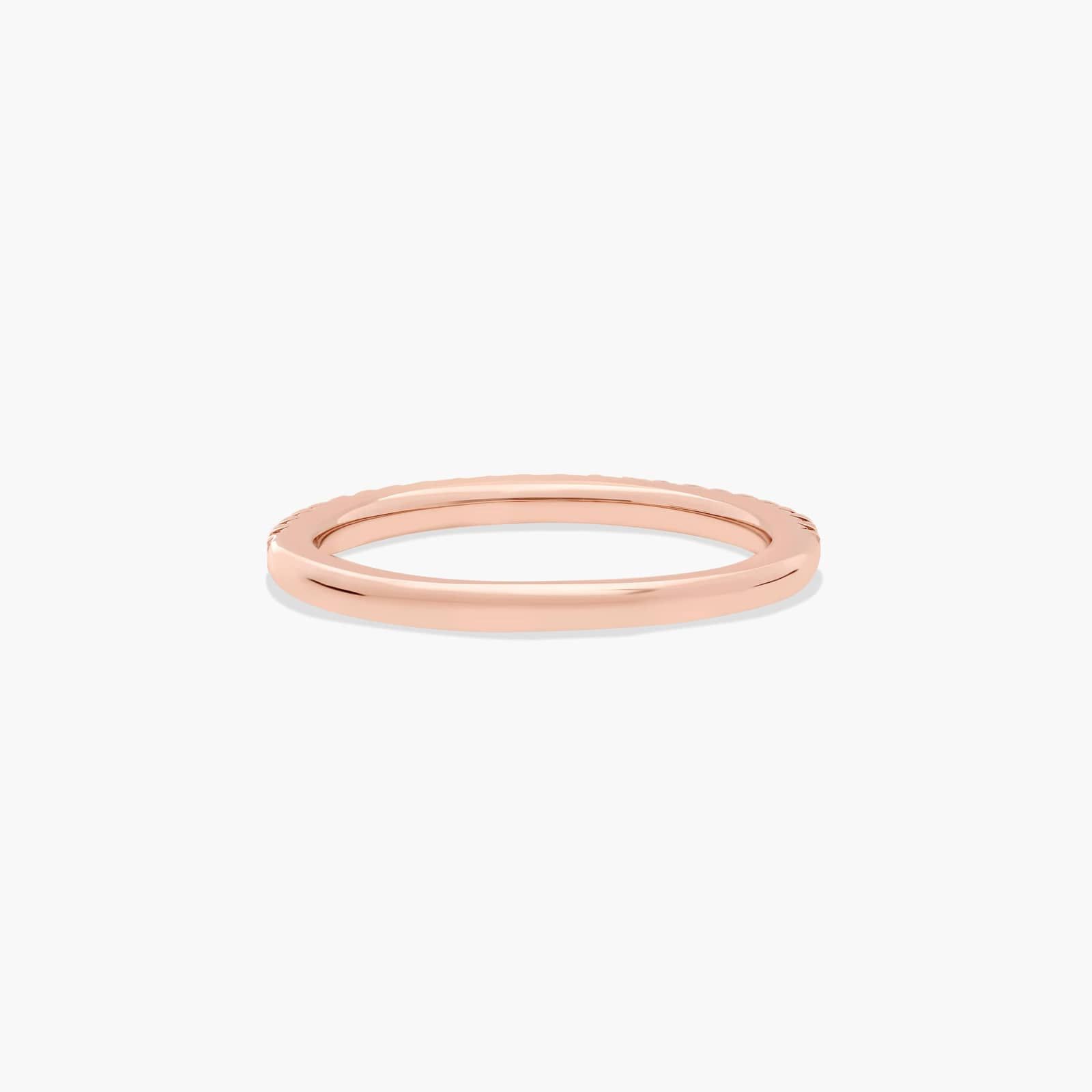 Flush Fit Pavé Diamond Wedding Ring In 14K Rose Gold (1.50mm)