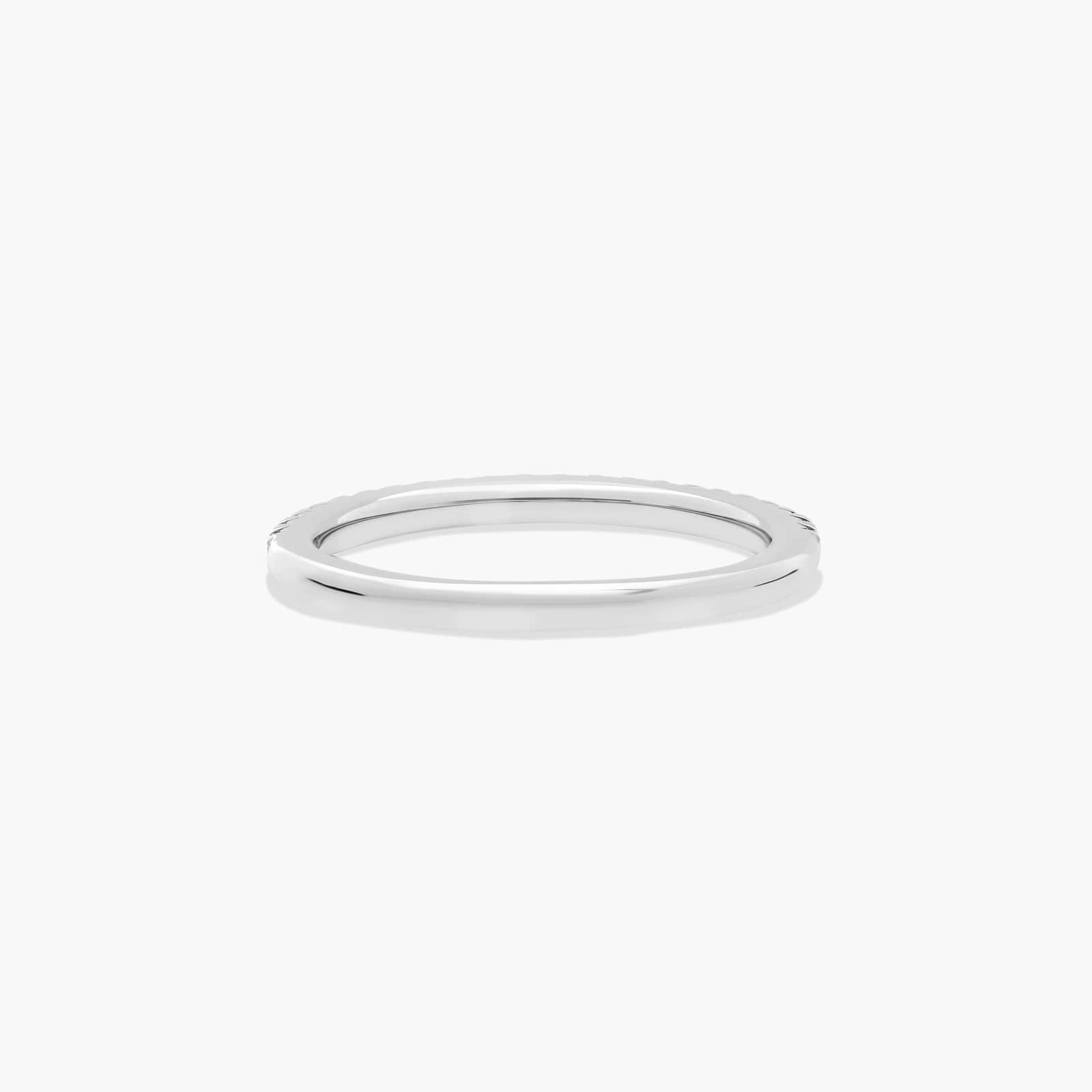 Flush Fit Pavé Diamond Wedding Ring In 18K White Gold (1.50mm)
