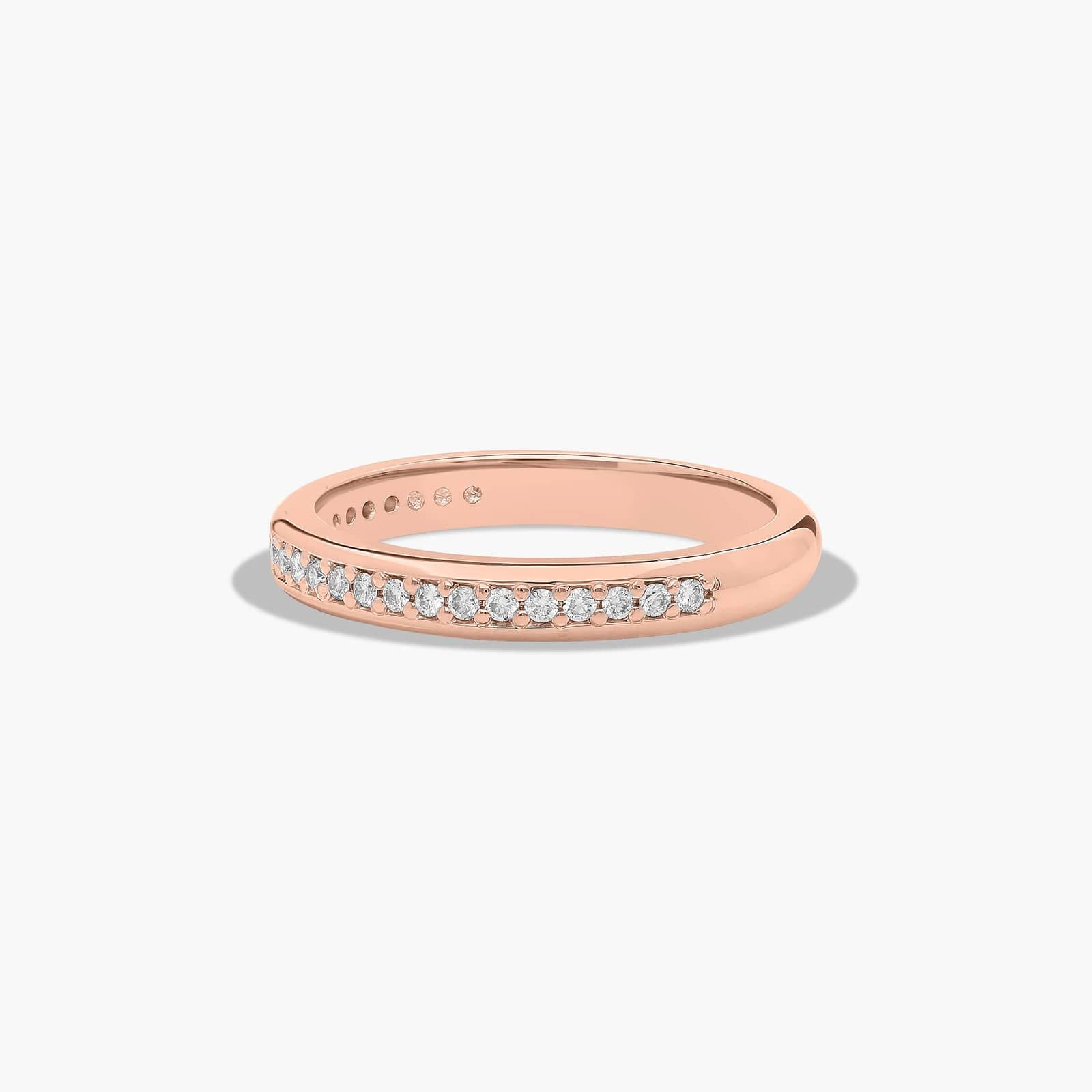 Pavé Trellis Diamond Wedding Ring In 14K Rose Gold (3.00mm)