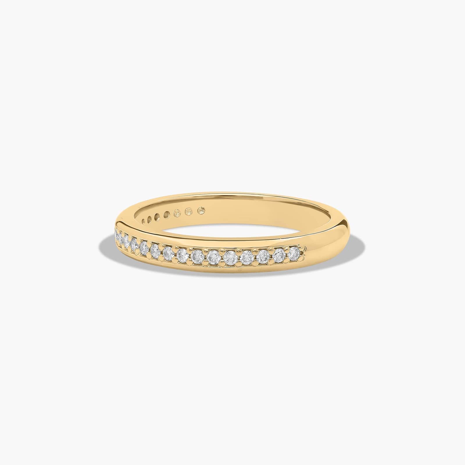 Pavé Trellis Diamond Wedding Ring In 14K Yellow Gold (3.00mm)