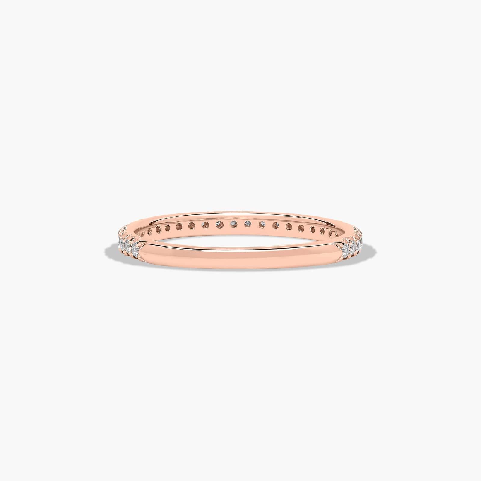 Contour Pavé Diamond Wedding Ring In 14K Rose Gold (2.00mm)