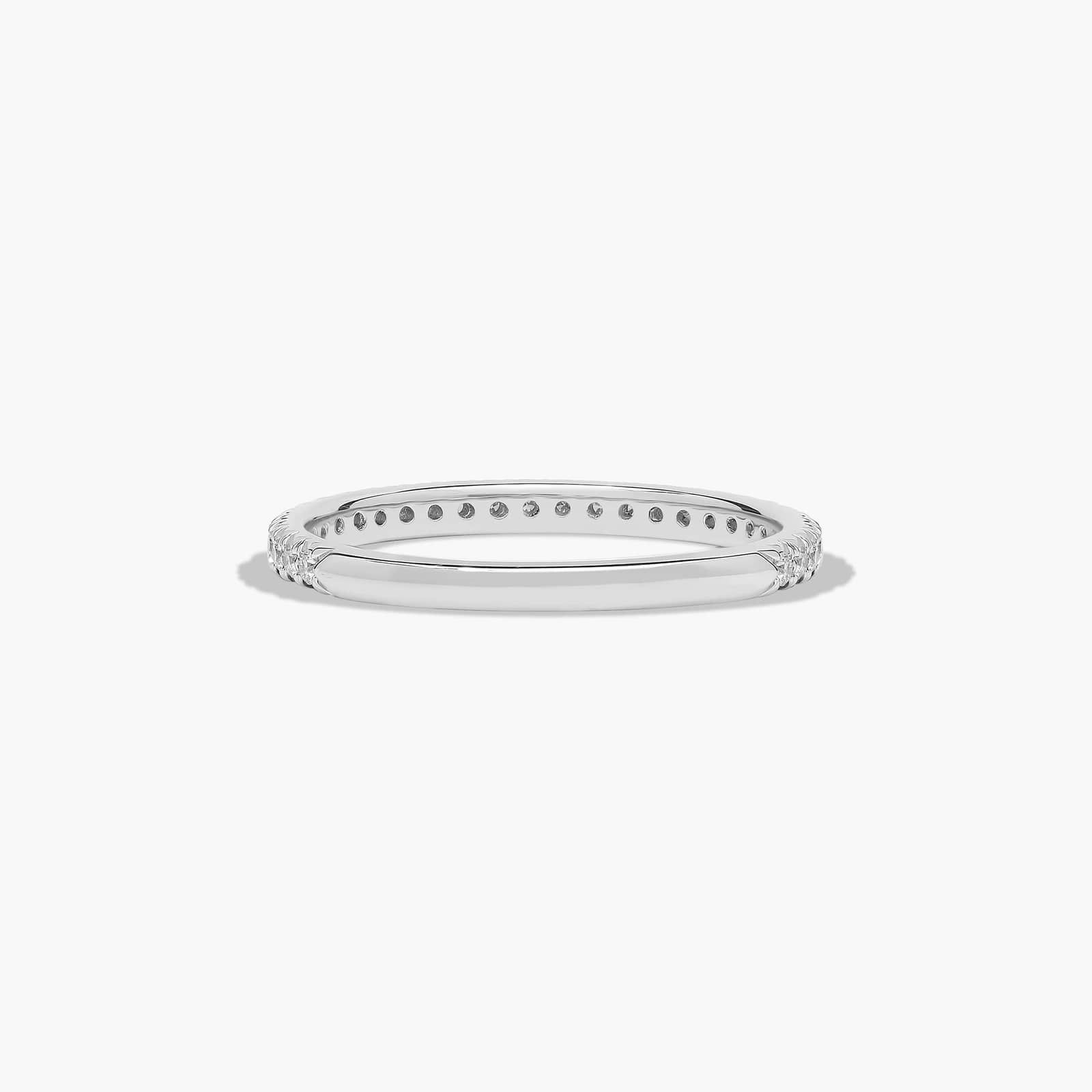 Contour Pavé Diamond Wedding Ring In 14K White Gold (2.00mm)