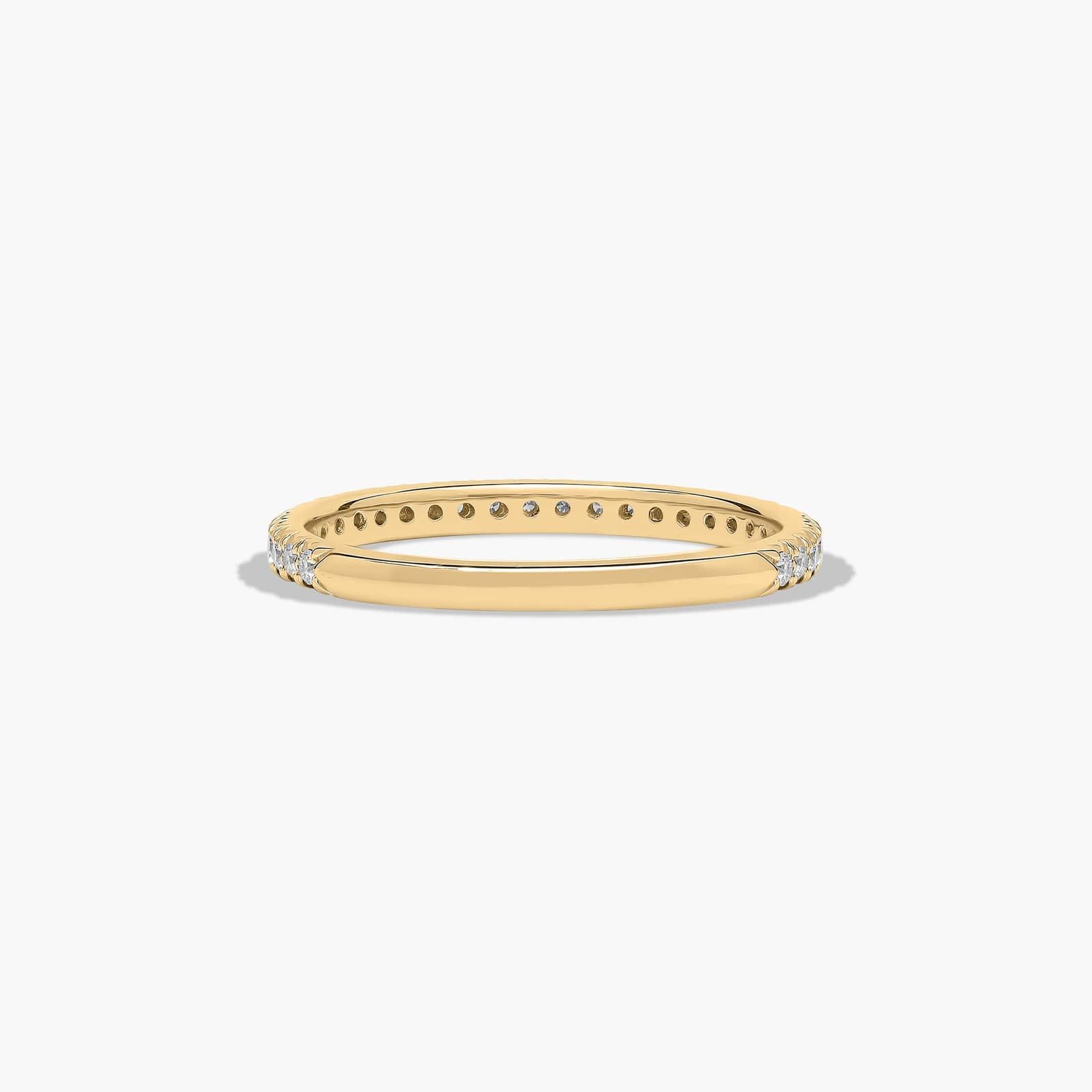 Contour Pavé Diamond Wedding Ring In 14K Yellow Gold (2.00mm)